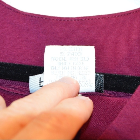 Per Se Wine Color Snap Close Babydoll Style Pleated Half Sleeve Cardigan LARGE - Picture 5 of 7